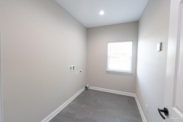 9901 Raymar St Unit A, Pensacola, FL 32534 - laundry room with baseboards, washer hookup, laundry area, recessed lighting, and electric dryer hookup