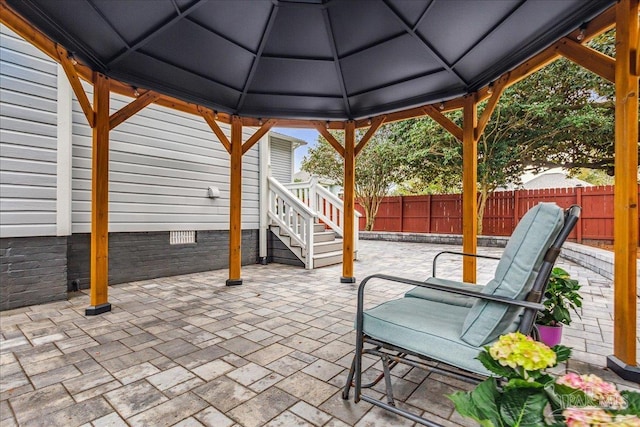 view of patio with a gazebo