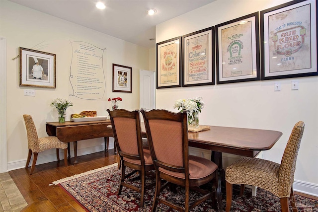607 Goodwill Cir, Silas, AL 36919 - dining room with dark wood-style floors, baseboards, and recessed lighting