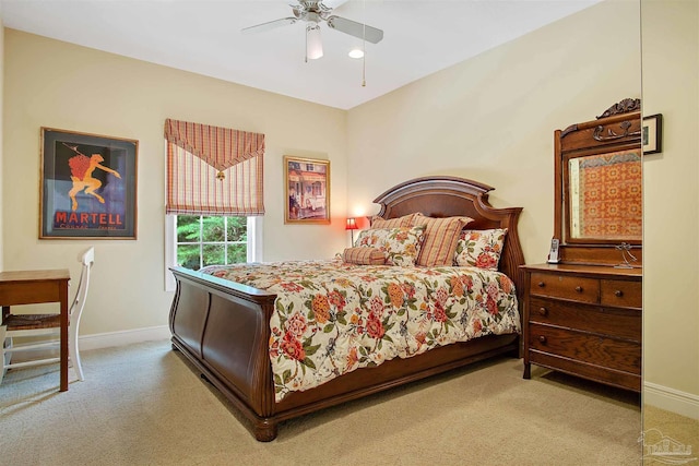 607 Goodwill Cir, Silas, AL 36919 - bedroom with carpet floors, baseboards, and a ceiling fan