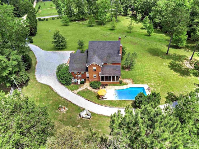 607 Goodwill Cir, Silas, AL 36919 - aerial view of property and surrounding area with a pool