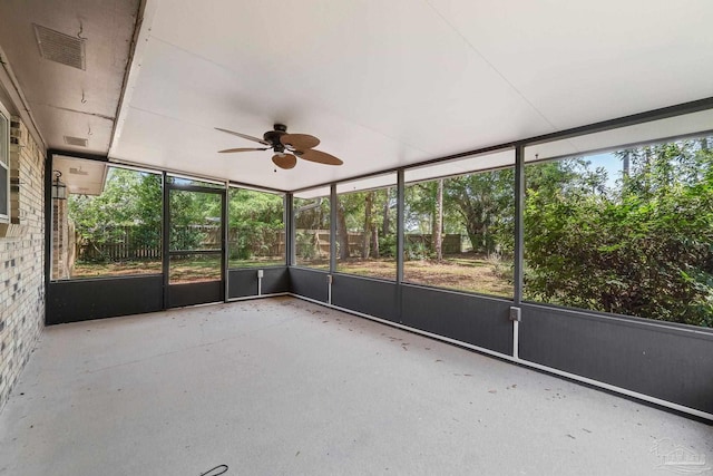 3481 Summit Blvd, Pensacola, FL 32503 - unfurnished sunroom featuring a ceiling fan and plenty of natural light