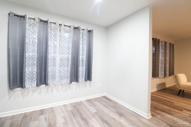 empty room featuring light wood-type flooring