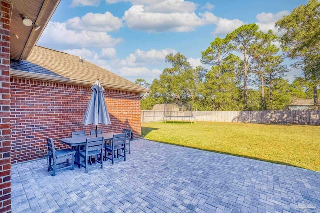 view of patio with a trampoline