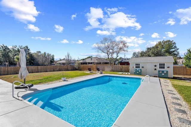 1933 Eagle Ln, Navarre, FL 32566 - view of pool featuring a fenced backyard, an outdoor structure, and a patio