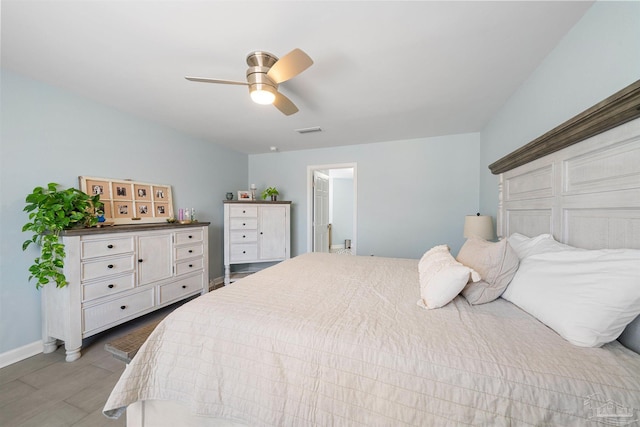 1933 Eagle Ln, Navarre, FL 32566 - bedroom featuring a ceiling fan and wood finished floors
