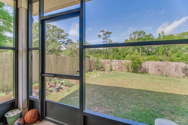 view of sunroom