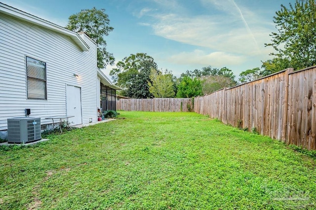 view of yard with cooling unit