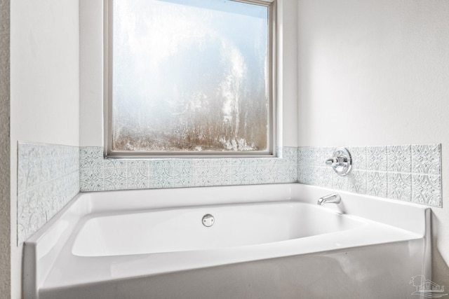 bathroom featuring a washtub