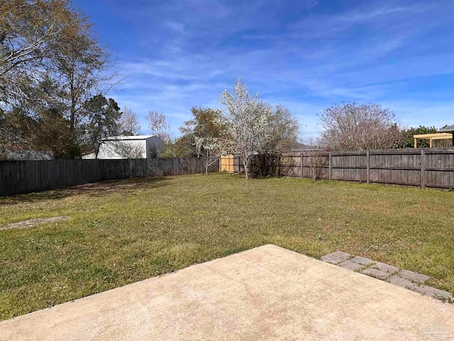 view of yard with a patio