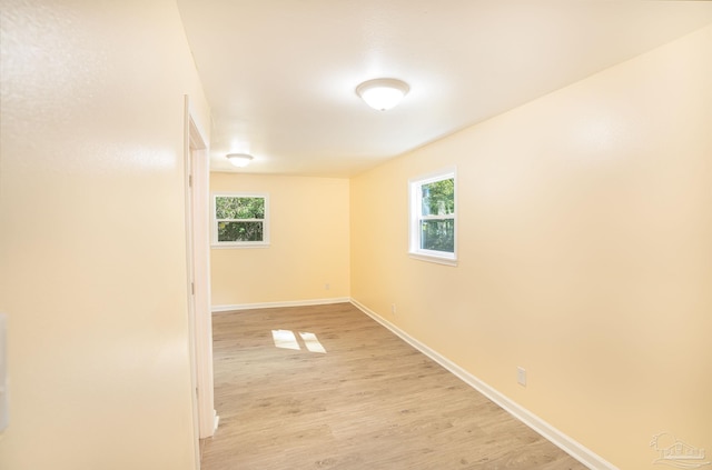 hall featuring light wood-type flooring