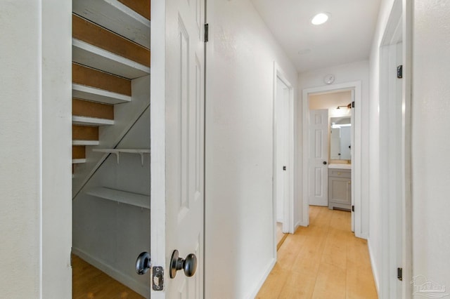 hallway featuring wood finished floors