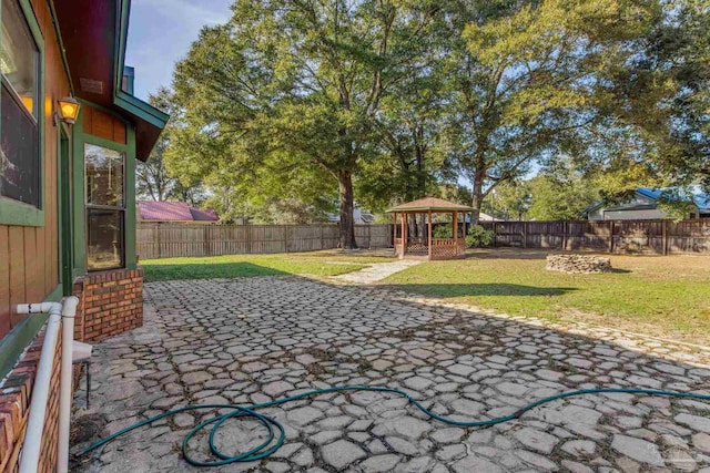 view of patio / terrace with a gazebo