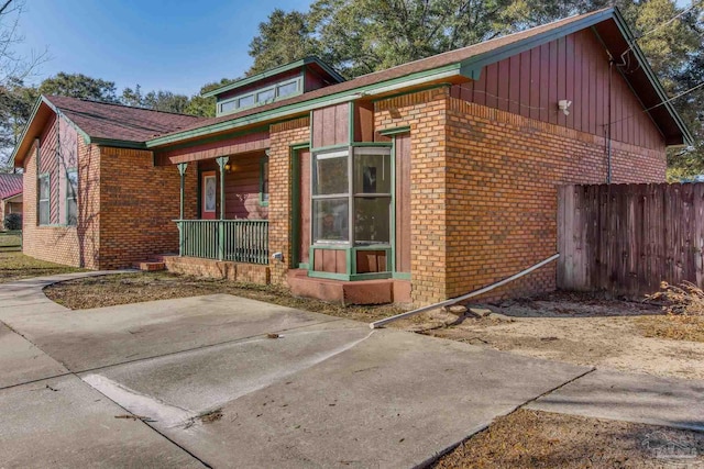 exterior space with covered porch