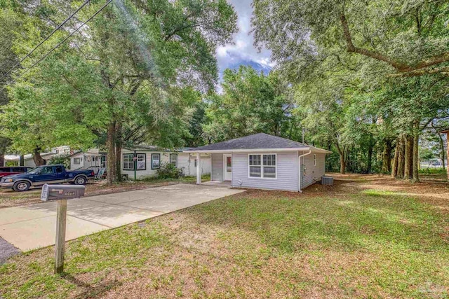 6609 Cedar St, Milton, FL 32570 - ranch-style home with a front lawn and concrete driveway
