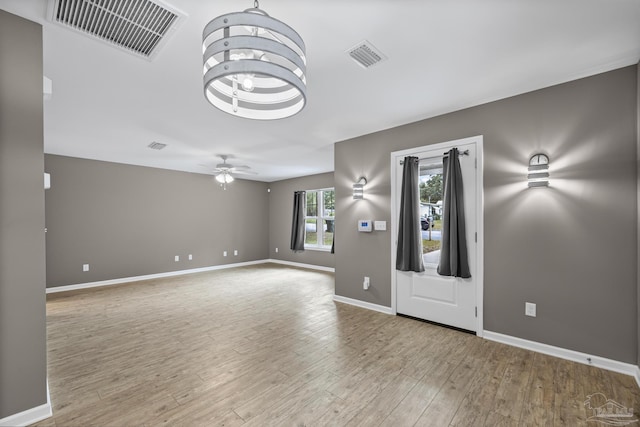 6609 Cedar St, Milton, FL 32570 - entrance foyer featuring wood finished floors and a ceiling fan