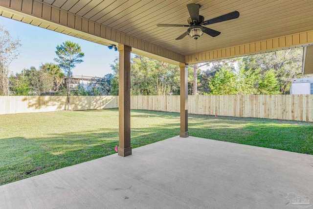 view of patio / terrace with ceiling fan