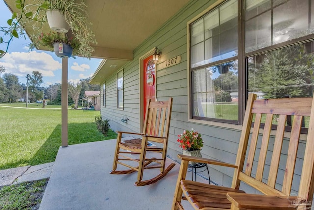 view of patio with covered porch