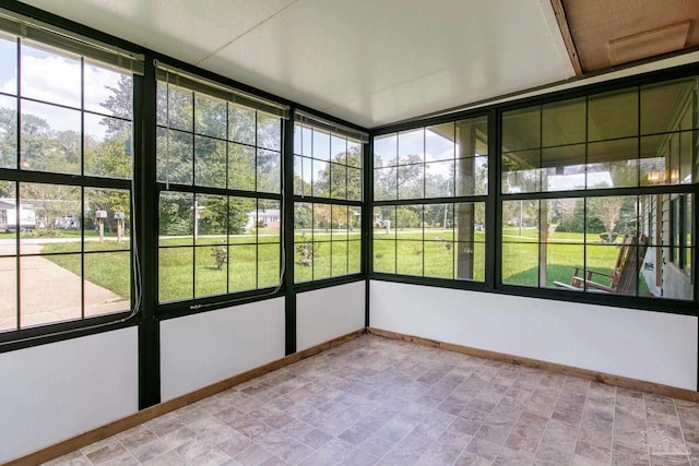 view of unfurnished sunroom