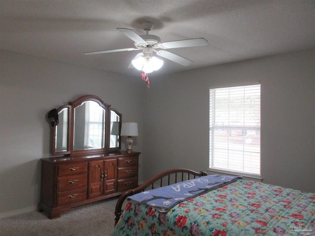 bedroom featuring carpet floors and ceiling fan