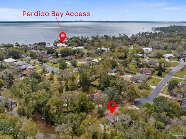 10738 Magnolia Ln, Lillian, AL 36549 - birds eye view of property featuring a water view
