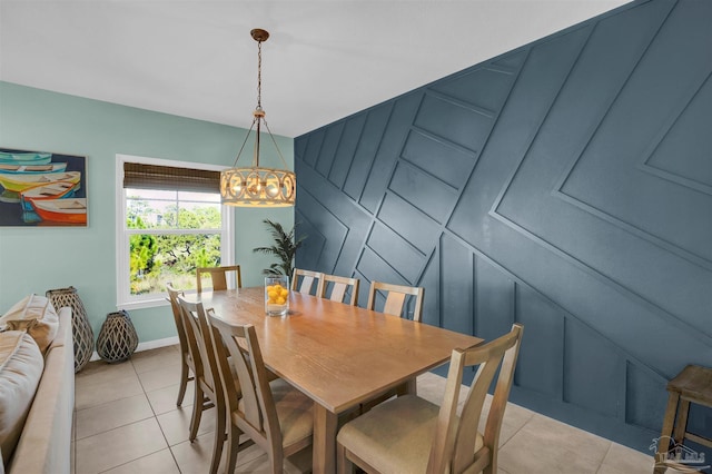 view of tiled dining space