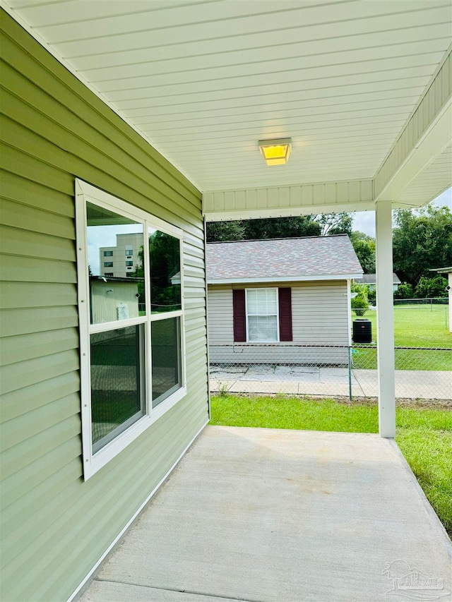 view of patio featuring central AC