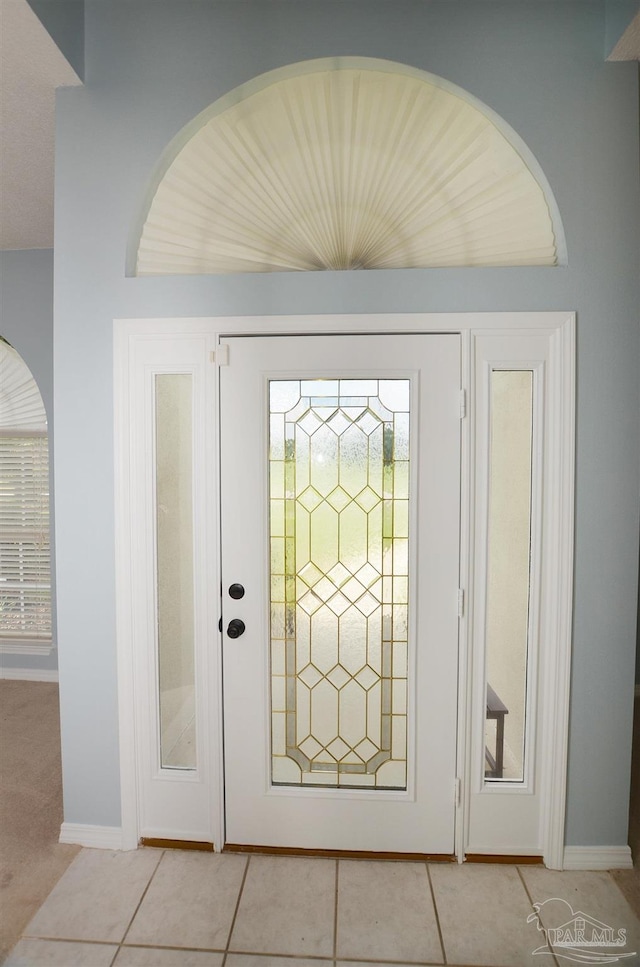 view of tiled entrance foyer