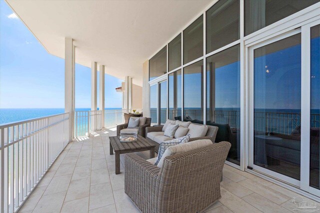 balcony with a water view