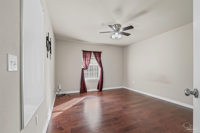 4810 Endeavor Ct, Milton, FL 32570 - empty room featuring a ceiling fan, wood finished floors, and baseboards