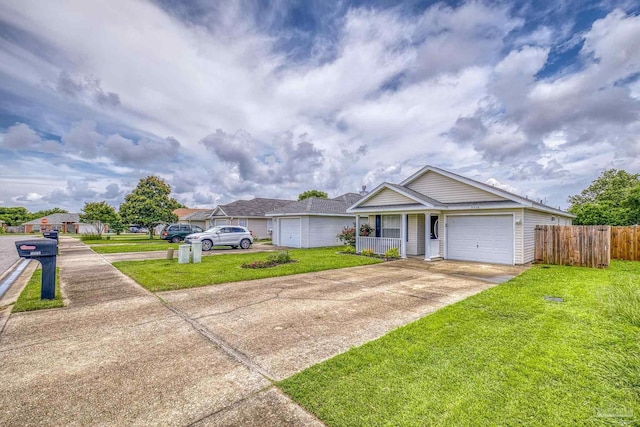 5576 Shadow Shore Pl, Gulf Breeze, FL 32563 - ranch-style home with a garage, a porch, and driveway