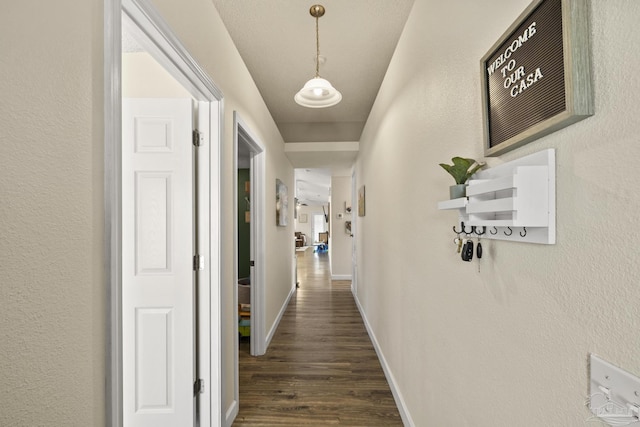 5576 Shadow Shore Pl, Gulf Breeze, FL 32563 - corridor with dark wood-style flooring and baseboards