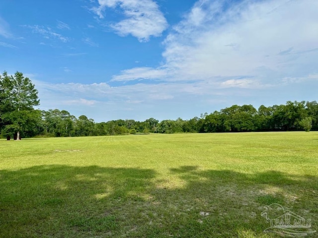 view of yard with a rural view