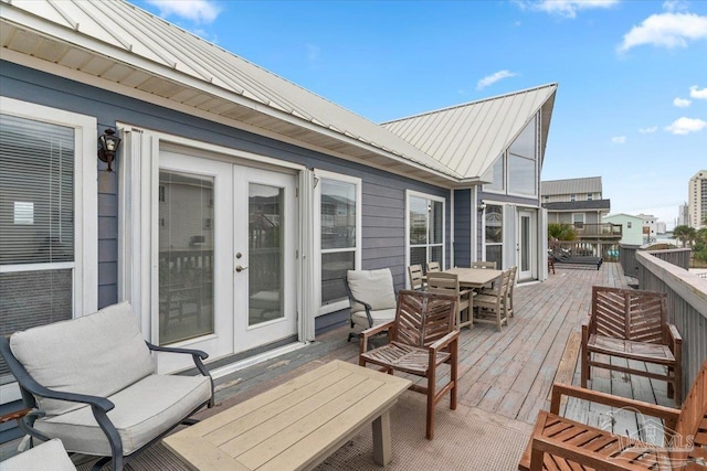 deck with french doors