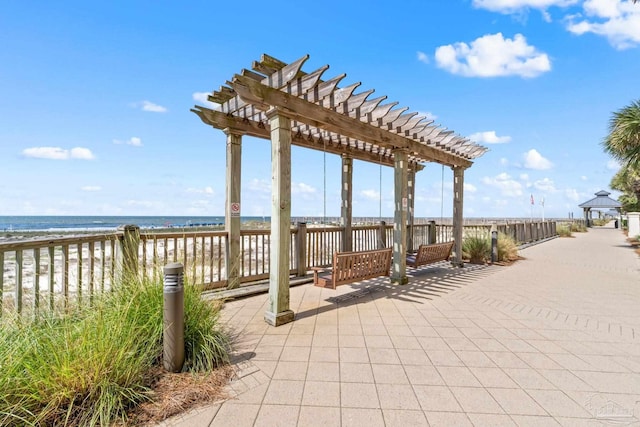 375 Beach Club Trl Unit A1801, Gulf Shores, AL 36542 - view of patio with a pergola, a water view, and a gazebo