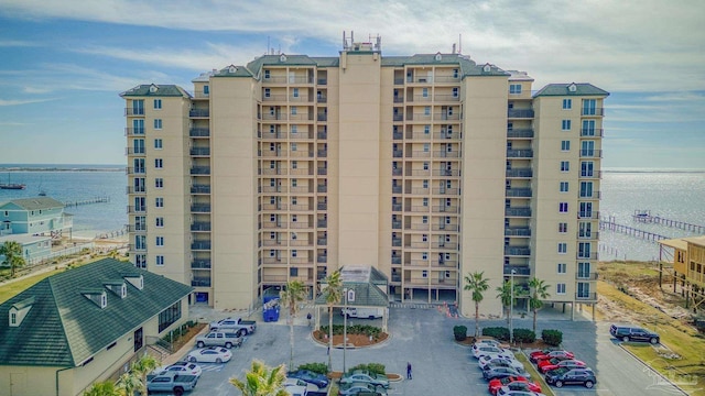 view of property with a water view