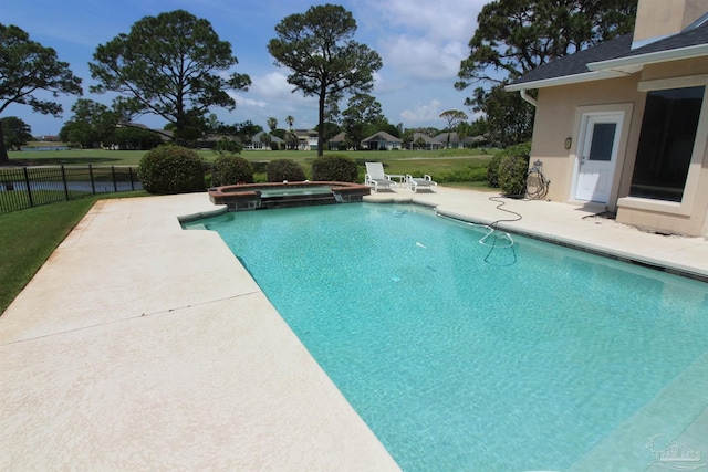 3756 Bengal Rd, Gulf Breeze, FL 32563 - view of swimming pool featuring a patio area, fence, and a pool with connected hot tub