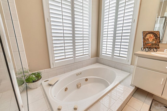 3756 Bengal Rd, Gulf Breeze, FL 32563 - bathroom with a whirlpool tub and vanity