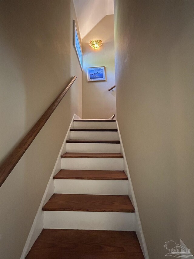 1726 N 15th Ave, Pensacola, FL 32503 - stairway featuring wood finished floors