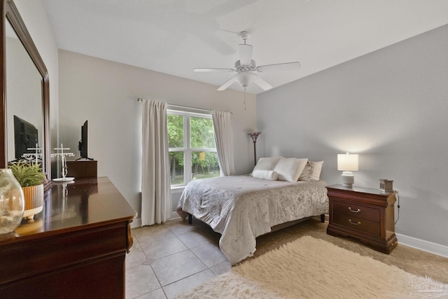 2926 Greystone Dr, Pace, FL 32571 - bedroom with light tile patterned flooring, baseboards, and a ceiling fan
