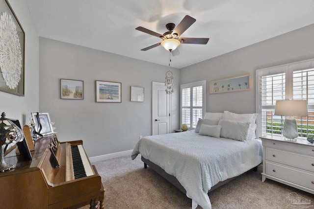 2926 Greystone Dr, Pace, FL 32571 - bedroom with carpet, baseboards, and ceiling fan