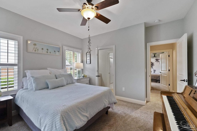 2926 Greystone Dr, Pace, FL 32571 - bedroom with carpet, baseboards, and a ceiling fan