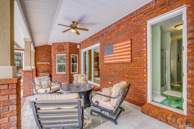 2926 Greystone Dr, Pace, FL 32571 - view of patio featuring ceiling fan