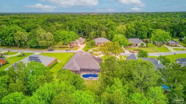 2926 Greystone Dr, Pace, FL 32571 - aerial view of residential area with a heavily wooded area