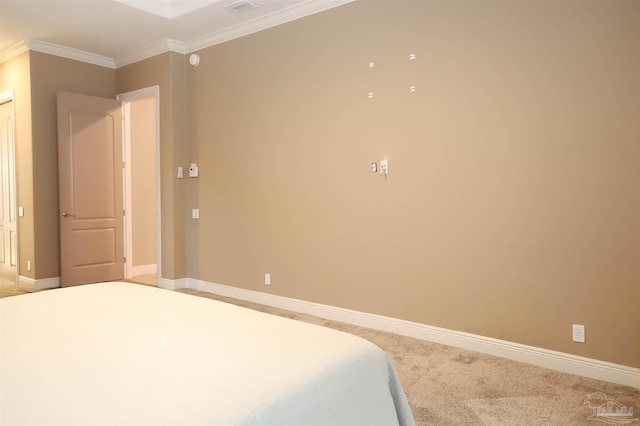 4436 Soundside Dr, Gulf Breeze, FL 32563 - bedroom featuring ornamental molding, light carpet, and baseboards