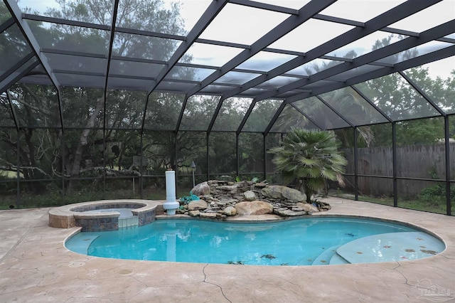 4436 Soundside Dr, Gulf Breeze, FL 32563 - view of pool featuring a pool with connected hot tub, a lanai, and a patio area