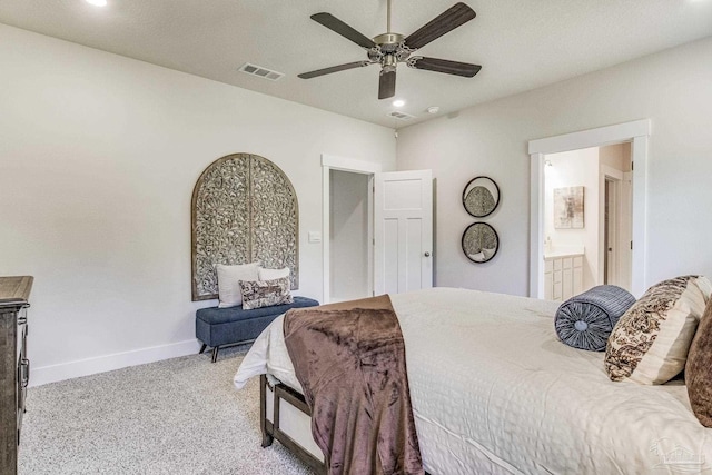 4680 Eider Rd, Pace, FL 32571 - bedroom featuring carpet, recessed lighting, ensuite bathroom, and ceiling fan