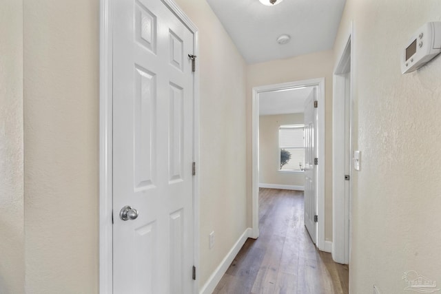 hallway featuring light wood-type flooring