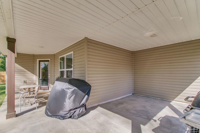 view of patio / terrace featuring a grill