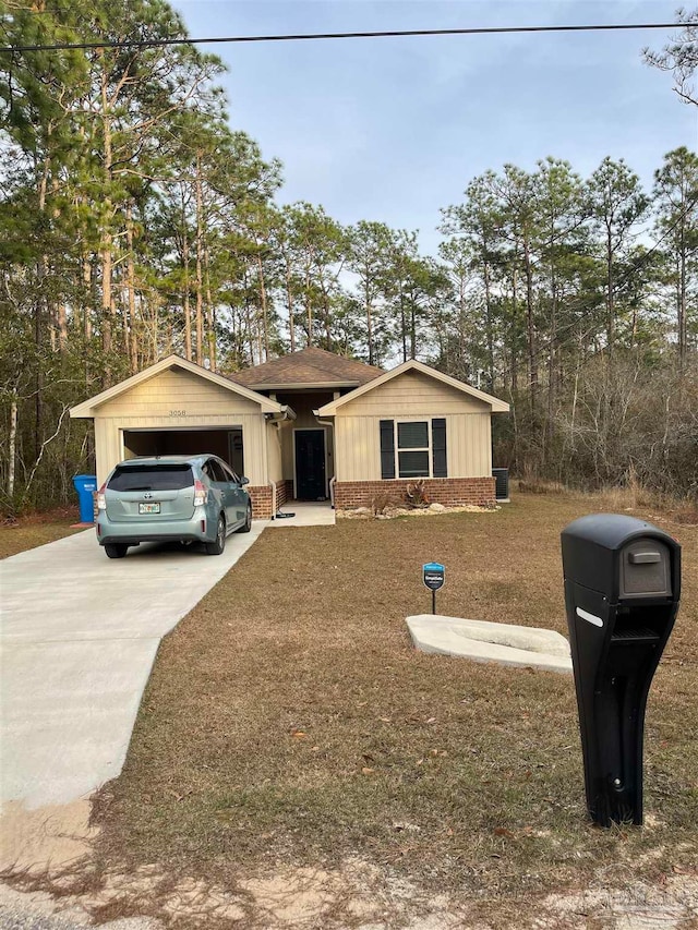 ranch-style home with a garage